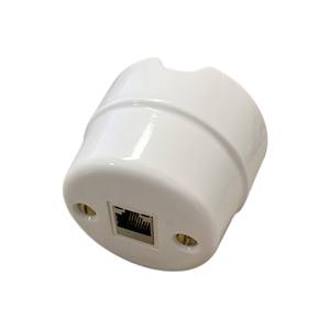 Conector Ethernet Fanton RJ45 Cat6 de 1 Puerto y 8 Núcleos, Blindado FTP, de Cerámica Blanca Vintage, para Montaje en Panel - Product Image 4