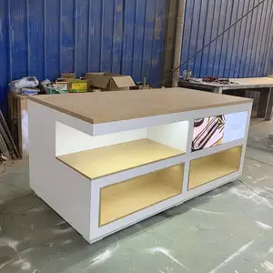 VANLOCY Customized Free Design LAKA Brand Salon Beauty Cosmetic Retail Display Cabinet Nail Bar Display Table Kiosk For Manicure