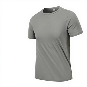 Unisex <b>Polyester</b> Knitted Silk Screen Printed <b>Tshirt</b> Streetwear Solid Short Sleeved Breathable Training Quick Dry Fit Blank Sport - Product Image 2