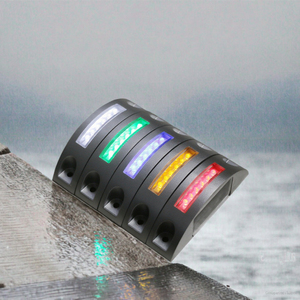 Borne de signalisation routière solaire demi-lune en aluminium moulé sous pression, marqueur routier solaire LED, étanche IP68, borne d'avertissement active pour la sécurité routière - Product Image 1