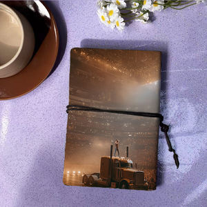 Cuaderno A6 hecho a mano, cierre <span class=keywords><strong>de</strong></span> corbata Vintage resistente, 80 hojas, regalo duradero para reuniones <span class=keywords><strong>de</strong></span> investigación <span class=keywords><strong>de</strong></span> mercado, NotesSinger Truck Audience - Product Image 3