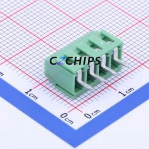DB125-3.5-4P-GN-S Screw Terminal Block Through hole Component (THT),P=3.5mm Connector 1x4P 3.5mm Green Through Hole - Product Image 2