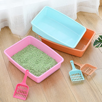 Usine directe en plastique chat litière bassin ouvert conception pour chat toilette fournitures pour animaux de compagnie en gros