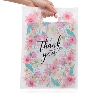 Personnalisé Imprimé Ldpe Die Cut Merci En Plastique Shopping Emballage Poignée Sacs Pour Boutique