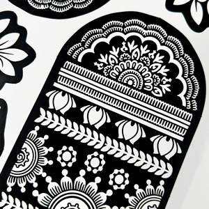 Pochoirs autocollants pour tatouages au <span class=keywords><strong>henné</strong></span> ethniques, motifs mandala, pour peinture corporelle mains et pieds, étanches, pour tatouages au <span class=keywords><strong>henné</strong></span> Mehndi - Product Image 5