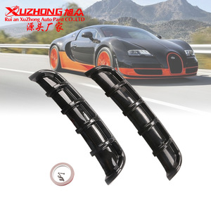 Diffuseur de pare-chocs arrière Xuzhong 67cm, aileron de requin, ABS, imitation fibre de carbone noire, pour Bugatti - Product Image 1