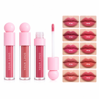 Brillo Labial con Efecto Gota de Agua, Resistente al Agua, Marca Privada OEM ODM, Vegano, Cruelty Free, Cosméticos Profesionales, Kit Profesional de Estudio
