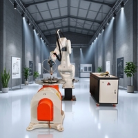 Machine de revêtement laser robotisée programmable à 6 axes pour la réparation de précision des moules de fonderie, des lames automobiles et des engrenages, et le durcissement par revêtement.