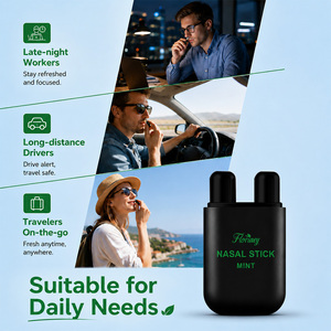 Inhalateur Nasal d'Aromathérapie de Poche à Double Buse pour une Énergie Instantanée et une Concentration Mentale Améliorée, avec Huiles Essentielles Naturelles et 12 Saveurs - Product Image 3