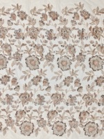Tissu en maille orné de perles, de sequins et de fleurs pour robe de soirée 2026 – Traitement personnalisé