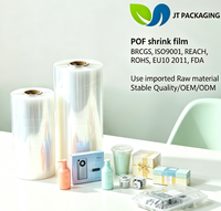 Film plastique souple transparent de qualité alimentaire, écologique, thermorétractable POF standard Jiuteng JT01, bords lisses et scellés