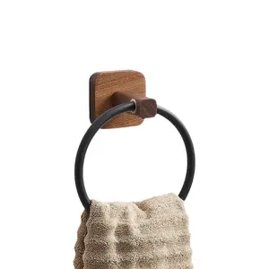 Ownswing phong cách mới phòng tắm rắn gỗ khăn vòng chủ phòng tắm treo tường khăn giá