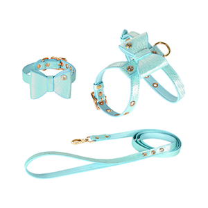 Luxury ECO Leather <strong>Dog</strong> <strong>Harness</strong> and Leash Set with <strong>Rhinestone</strong> &amp; Sparkly Crystal Decor-Walking <strong>Harness</strong> for Small <strong>Dogs</strong> &amp; Cats - Product Image 5