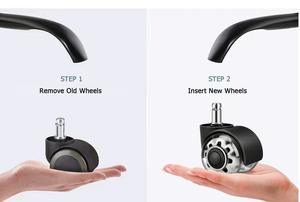 Universelle 2-Zoll (50mm) Kugellager-Rollen, Transparente Doppelrad-PU-Räder für Möbel, Rollen für Bürostühle - Product Image 5