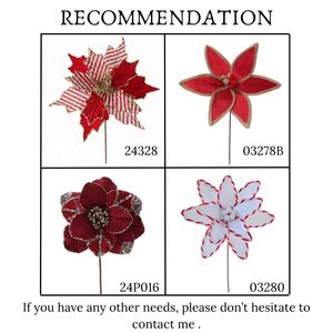 زهرة عيد الميلاد الاصطناعية زهور زهور البوانسيتيا المخملية الحمراء زهور البوانسيتيا الاصطناعية ديكورات عيد الميلاد - Product Image 5