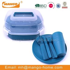 Portable Lightweight Flatware <strong>Set</strong> Reusable Plastic Tableware <strong>Camping</strong> Picnics-Classic Stocked <strong>Plate</strong> Bowl Knife Dinnerware <strong>Set</strong> - Product Image 3