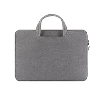 Sac pour ordinateur portable en denim sur mesure avec logo, 13 pouces, doublure en tissu Oxford, pochette intérieure en polaire, étui de protection pour les voyages d'affaires