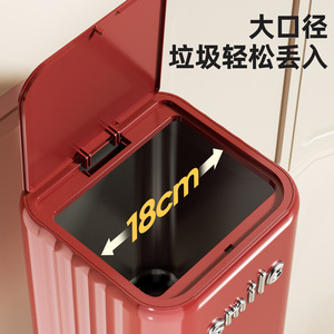 Smile High Foot Trash Can Rectangular With Wheels Indoor Use For Living Room Bedroom Kitchen - Product Image 5