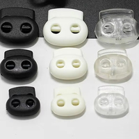 Lanke Bouchons en plastique transparent Cordon noir Cordon de verrouillage Pièces de corde Bouchon de verrouillage Cordon à ressort blanc