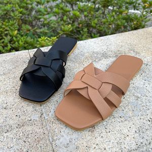Hot Sale Women's X-Strap Design Square Head Open-<b>Toe</b> PVC Flat Sandals Lightweight Summer Fashion Trends for Ladies - Product Image 3