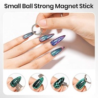 Aimant pour ongles effet œil de chat, 4 pièces, aimant pour vernis à ongles effet œil de chat, bâtonnet magnétique multifonction à double tête