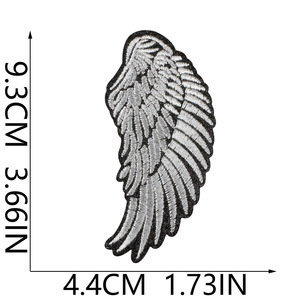 Pequenos <span class=keywords><strong>Patches</strong></span> Bordados Termocolantes de Asas de Anjo Douradas, Azuis, Roxas e Prateadas, Emblemas de Tecido e Apliques para Jaqueta, Mochila e Calça <span class=keywords><strong>Jeans</strong></span> - Product Image 6