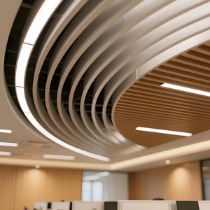 Plaques de plafond contemporaines en fibre de verre 2x4 pieds, à encastrer, acoustiques, ignifuges, pour la décoration intérieure des centres commerciaux - Product Image 3
