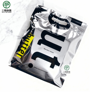 Custom Printed glossy finish Aluminum Foil Bags | 3 Side Seal Slider Zipper Handle Packaging for Clothing Accessories - Product Image 2