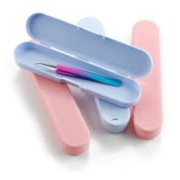 Tamaño pequeño Rectángulo Belleza Cepillo Lima de uñas Pinzas PP Caja de almacenamiento