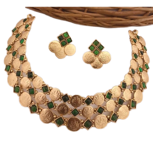 Juego de Joyería Geométrica Clásica para Mujer, Aleación de Zinc Africana, Pendientes Colgantes con Forma de Moneda, Anillo, Oro de 18K/24K, Regalo para Fiesta - Product Image 1