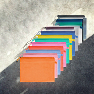 Logo không thấm nước <span class=keywords><strong>PVC</strong></span> lưới dây kéo Pouch <span class=keywords><strong>A5</strong></span>/A6 Kích thước túi tài liệu & A4/B4 thư mục danh mục đầu tư chủ tổ chức nộp hồ sơ sản phẩm - Product Image 3