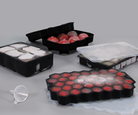 Jeu de 4 moules en silicone pour cube et plateau à whisky sphérique Plateau à glaçons 4 saisons avec couvercle pour cuisine, fête, carton emballé