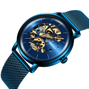 BIDEN-Relojes de pulsera mecánicos para hombre, reloj de pulsera automático con esqueleto hueco, de moda, regalos - Product Image 4