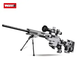 ألعاب WOMA C0172 ، قناص الطوب البلاستيكي للأطفال p90 mqbz مجموعات كتل البناء الصغيرة الصغيرة بندقية