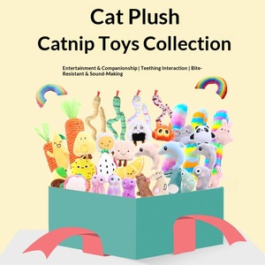 Jouet <span class=keywords><strong>à</strong></span> mâcher en peluche mignon <span class=keywords><strong>à</strong></span> <span class=keywords><strong>la</strong></span> catnip pour usage intérieur, sans alimentation ni installation requise, grande collection <span class=keywords><strong>de</strong></span> jouets pour chats Self-Hei-Jiebo - Product Image 2