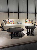Ensemble de canapé sectionnel en cuir en forme de L de luxe minimaliste haut de gamme pour hôtels et salons