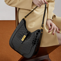 Sac à bandoulière en cuir véritable à motif crocodile, grande capacité, style urbain simple, pour un usage quotidien