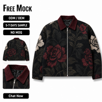 Veste en tapisserie personnalisée de haute qualité pour hommes, vêtements hip-hop, veste en jacquard tissé surdimensionnée pour hommes, veste à fermeture éclair
