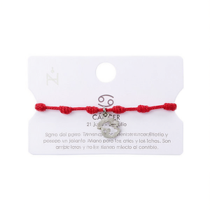 Bracelet porte-bonheur Angelina signe du zodiaque Cancer, cordon rouge, acier inoxydable, cadeau pour femme, bijoux - Product Image 1