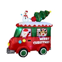 Figurine gonflable de Père Noël de 2,4 m avec décorations de bonhomme de neige et de rennes pour la décoration de l'arbre de Noël, de la voiture et de la cour