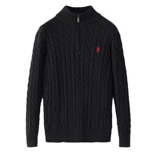 Da uomo Slim Fit mezza cerniera a collo alto invernale per <span class=keywords><strong>Polo</strong></span> <span class=keywords><strong>Pullover</strong></span> a maniche lunghe in maglia spessa 100% cotone XXL stampato - Product Image 1