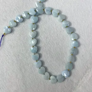 Batu alam Lapis Amethyst Aquamarine Rose Quartz 12mm manik longgar hati segi untuk membuat perhiasan DIY gelang kalung
