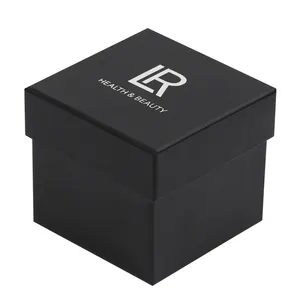 Caja de reloj con inserto de espuma, caja de cartón negra de alta calidad con logotipo personalizado, embalaje de regalo