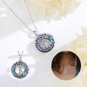 Merryshine, оптовая продажа, другие модные 925 стерлингового серебра, семейное древо жизни, австрийский хрустальный кулон, ожерелье для женщин - Product Image 6