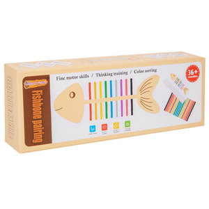 Giocattolo Educativo Montessori in Legno per l'Apprendimento Precoce dei Colori e l'Abbinamento a Forma di Lisca di Pesce per <span class=keywords><strong>Bambini</strong></span> - Product Image 5