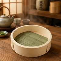 Cuiseur vapeur à 2 niveaux en bambou naturel d'Asie pour Bao Bun, Dim Sum et riz