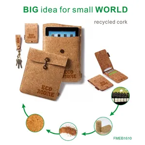 Prodotti ecologici borsa in sughero portafogli custodia in sughero riciclato sostenibile portamonete portamonete in sughero