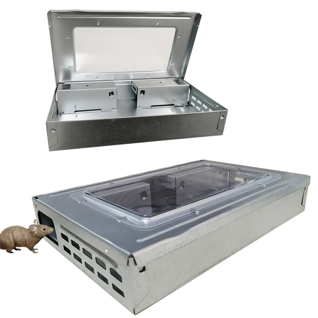 Catching Deratization Poisonous Rats Box Stainless Steel Bait Station Mousetrap