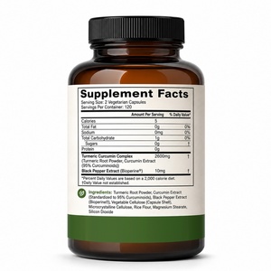 Capsules de curcuma biologique et de poivre noir à marque privée pour soutenir la santé des articulations, du cœur, de l'immunité et du cerveau - Product Image 2