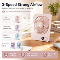 Ventilateur de bureau à adsorption magnétique, rechargeable par USB, batterie, flux d'air puissant, pliable, utilisation en extérieur, pour camping-car, en plastique, fonctionnement en anglais